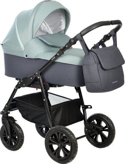 Универсальная коляска Indigo Charlotte Sity (2 в 1, Cs 02, темно-серый/шалфей) - фото