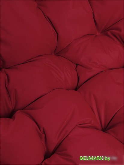 Кресло M-Group Кокос на подставке 11590102 (белый ротанг/бордовая подушка) - фото2