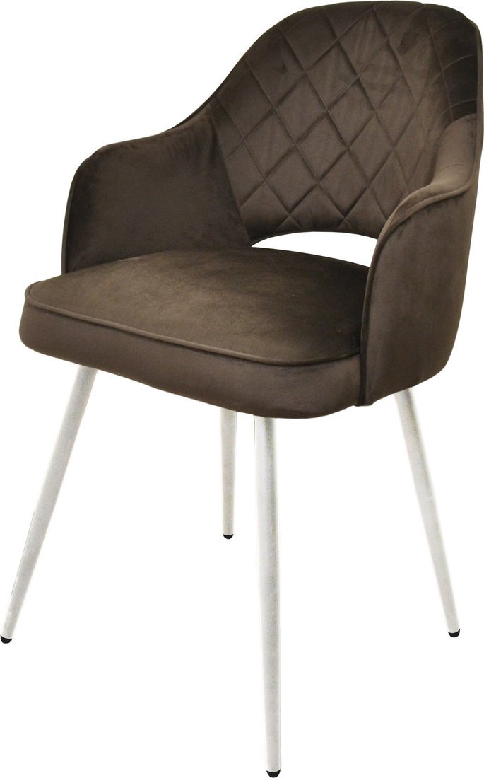 Мирабелла Оксфорд Велюр (кофейный/белый) - фото