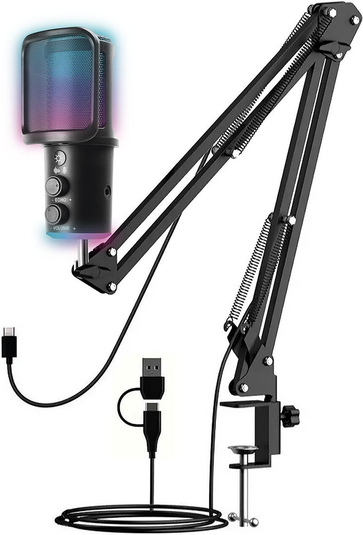 Проводной микрофон Ritmix DM-278 USB Gaming (черный) - фото2