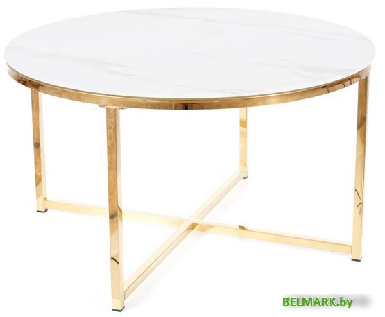Журнальный столик Signal Salma (эффект белого мрамора/золотой) - фото2
