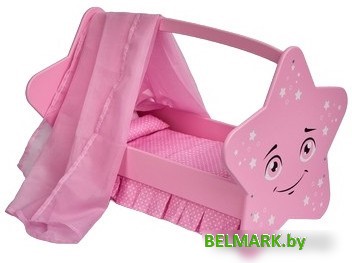 Кроватка для кукол Leader Toys Diamond Star Звездочка 74119 (розовый) - фото