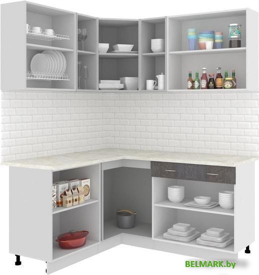 Угловая кухня Кортекс-мебель Корнелия Экстра 1.5x1.7м (дуб сонома/марсель) - фото2