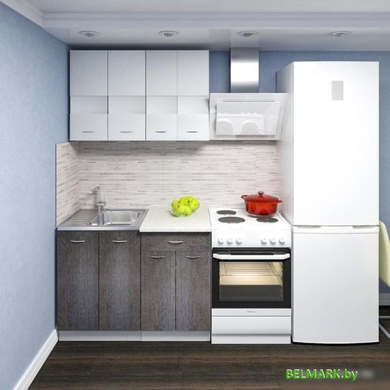 Кухня Кортекс-мебель Корнелия Экстра 1.1м (дуб сонома/королевский опал) - фото