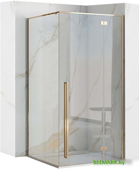 Душевой уголок Rea Fargo 100х80 (золото/прозрачное стекло) - фото