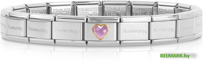 Звено для браслета NominatioN Сердце 030610/003 (розовый цирконий) - фото2