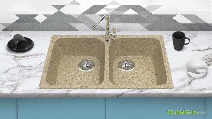 Кухонная мойка Berge BR-7322 (песочный) - фото2