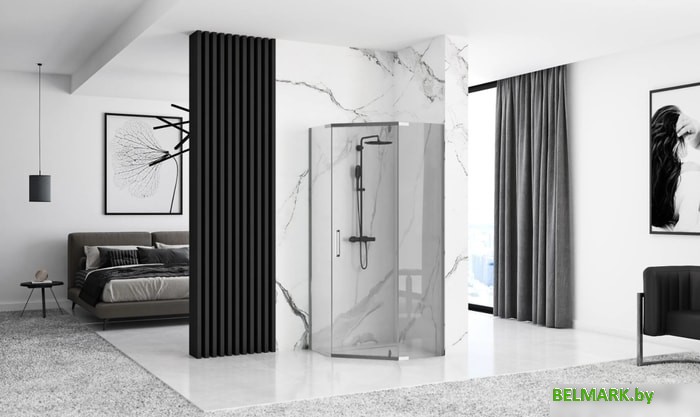 Душевой уголок Rea Axin 90x90 (хром/прозрачное стекло) - фото2