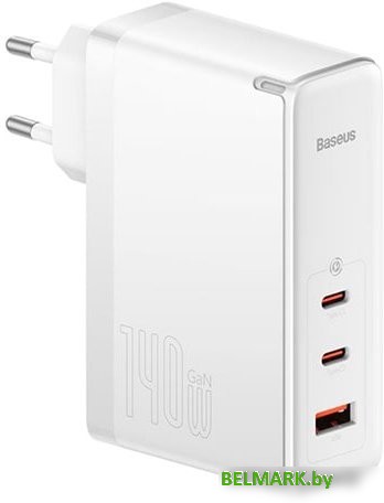 Сетевое зарядное Baseus GaN5 Pro Fast Charger 2C+U 140W EU (белый) - фото