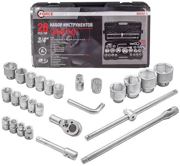 Универсальный набор инструментов ForceKraft FK-68262-5 (26 предметов) - фото2