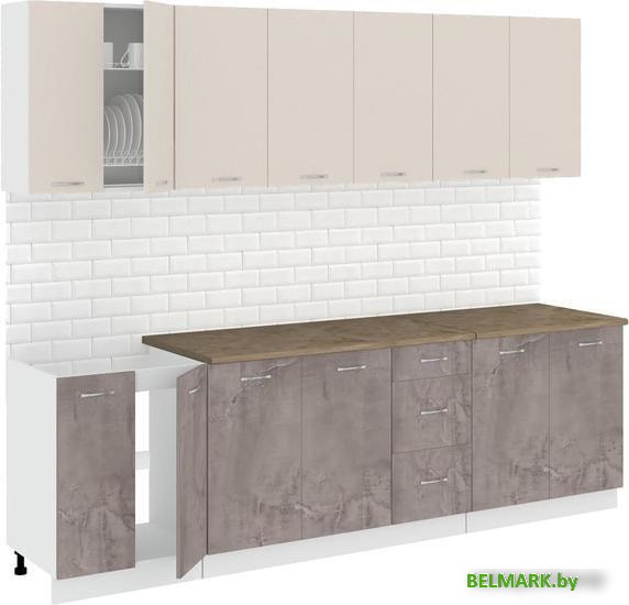 Кухня Кортекс-мебель Корнелия Лира 2.6м (капучино/оникс/мадрид) - фото