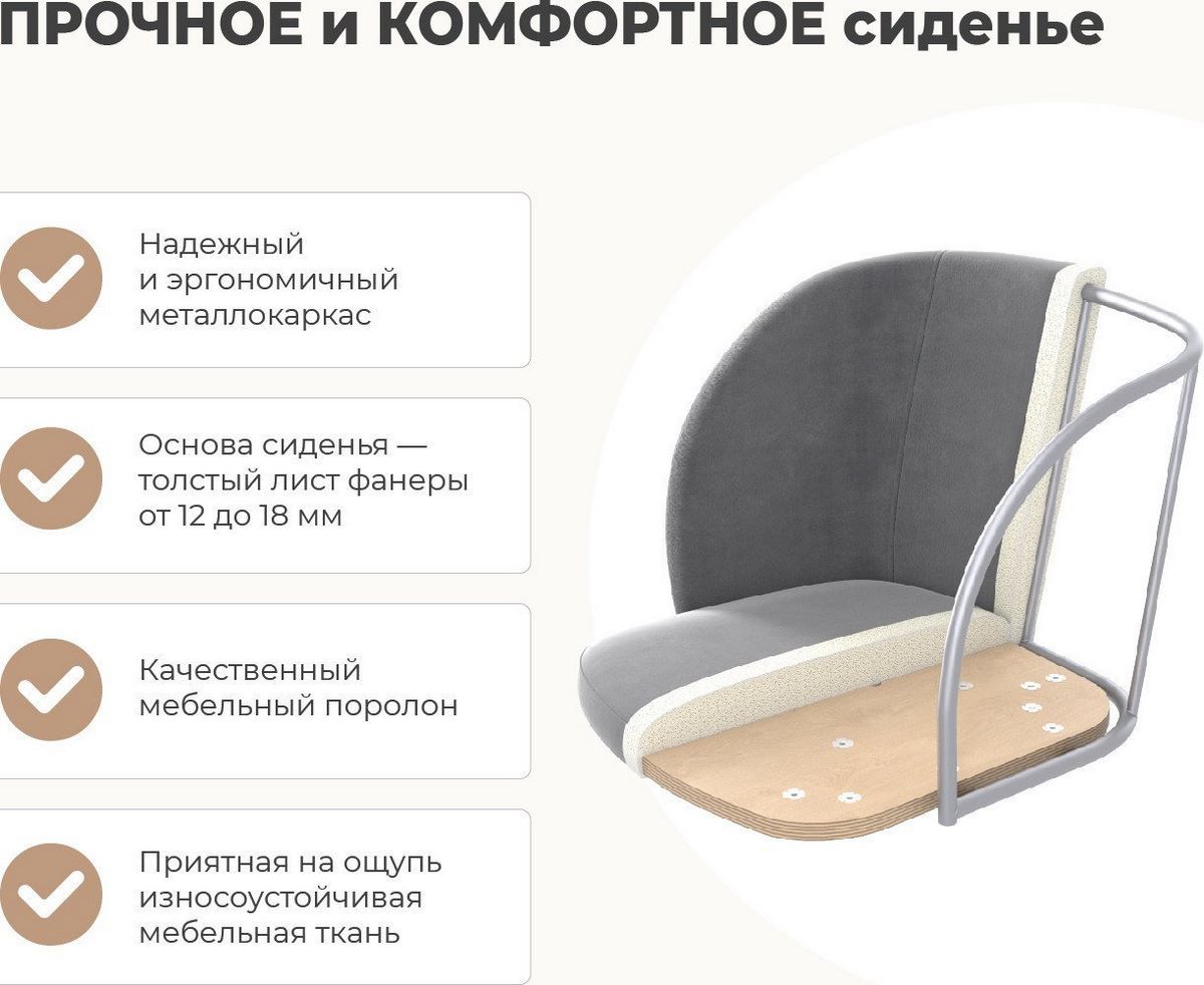 Стул с подлокотниками Sheffilton SHT-ST33/S195 (латте/белый) - фото2