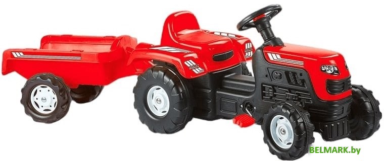Педальная машинка Dolu Ranchero с прицепом 8146 (красный) - фото