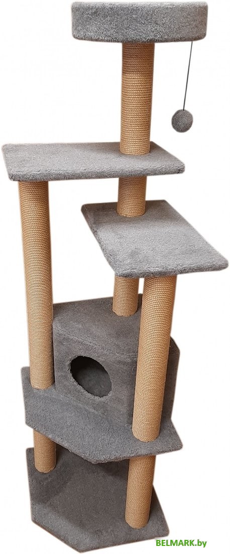Комплекс Cat House Торнадо джут (серый) - фото2