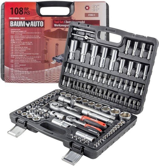 Универсальный набор инструментов BaumAuto BM-41082-5 (108 предметов) - фото