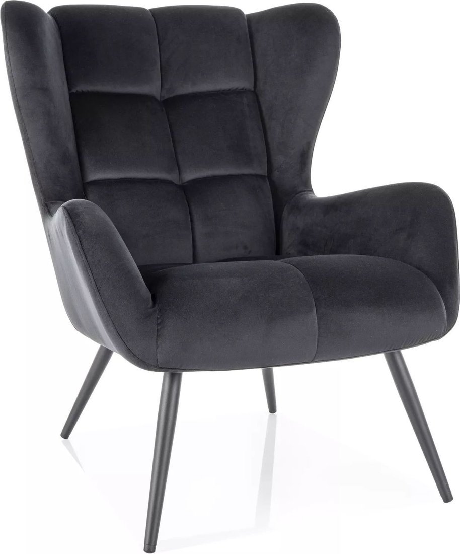 Интерьерное кресло Signal Louis Velvet 19 (черный/черный) - фото