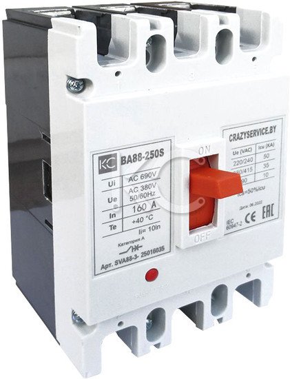 Выключатель автоматический КС ВА 88-250S 250А 3P 35кА SVA88-3-25025035 - фото