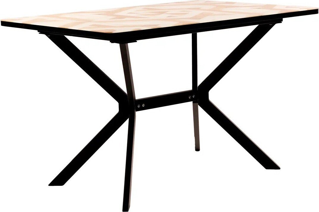 Кухонный стол ВВР Миллер 3D (5/черный №7, стекло 120-160/80) - фото