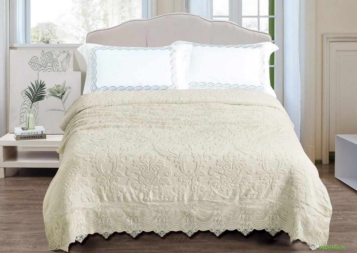 Покрывало Sofi De MarkO Сюзанна 150х200 Махровое Пр-М1С-150х200 (кремовый) - фото