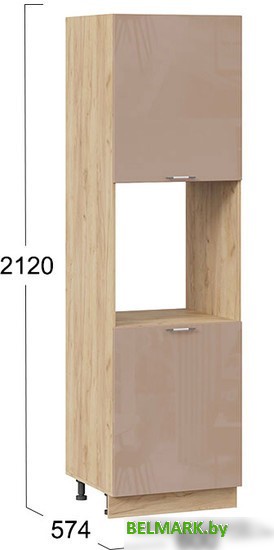 Шкаф-пенал Трия Весна 1П6 (дуб крафт золотой/кофе с молоком) - фото2