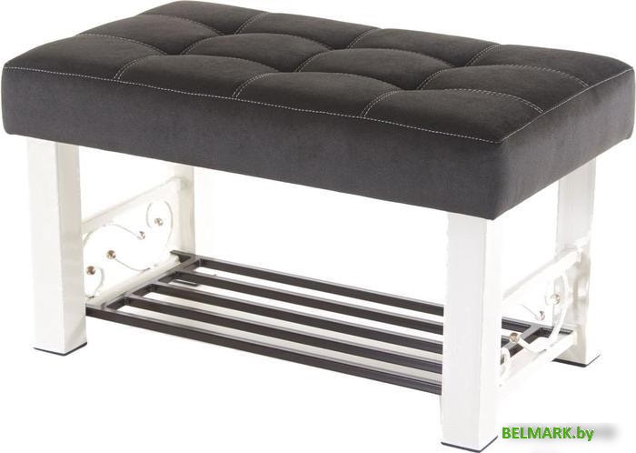 Банкетка AMC Lux 5 с полкой ткань бежевый/коричневый/коричневый 5.2Б80322 - фото