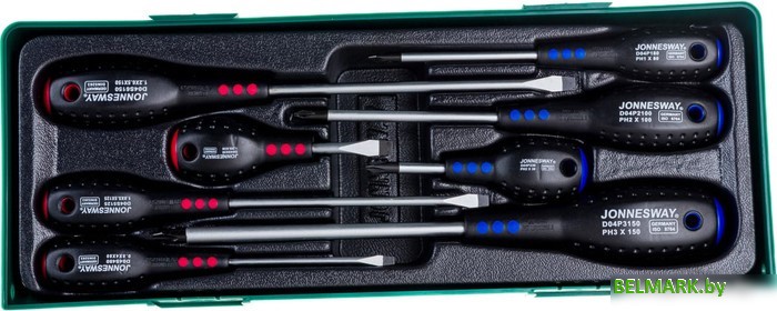 Набор отверток Jonnesway D04PP08SP (8 предметов) - фото