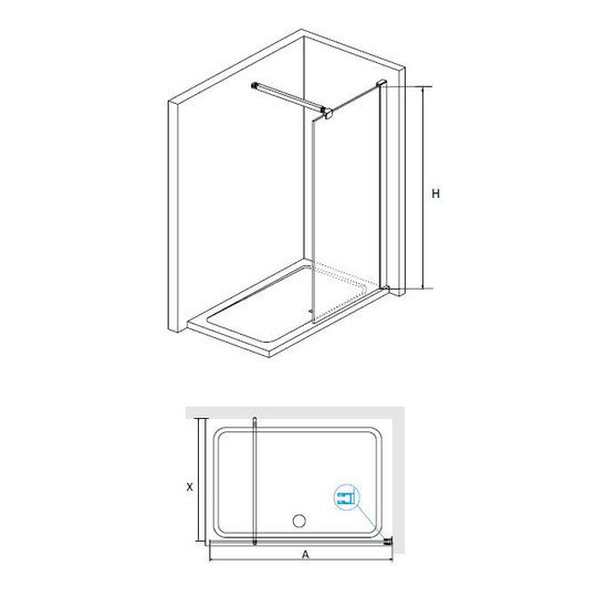 Душевая стенка RGW WA-001 351000107-11 70 (хром/прозрачное стекло) - фото2