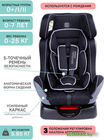 Детское автокресло Amarobaby Professional (черный/серый) - фото2