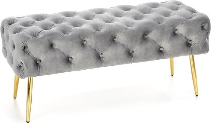 Пуфик Halmar Athena (серый/золотой) - фото