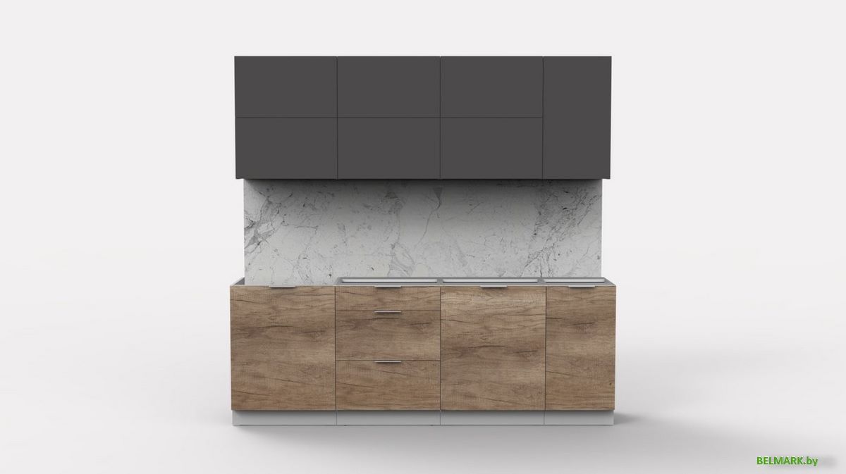 Готовая кухня Интермебель Микс Топ-37 2.2м без столешницы (графит серый/дуб каньон) - фото2