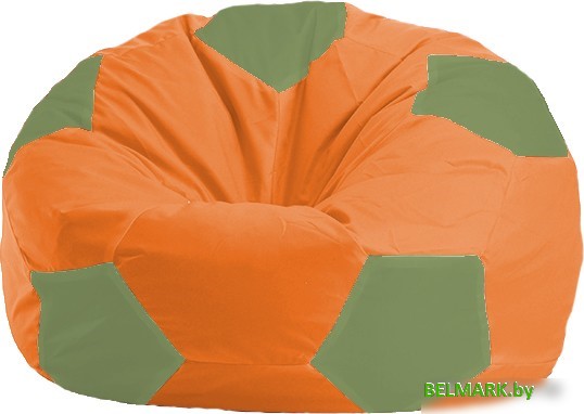 Кресло-мешок Flagman Мяч Стандарт М1.1-216 (оранжевый/оливковый) - фото