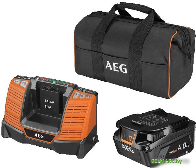 Аккумулятор с зарядным устройством AEG Powertools SEТL1840SHD 4935478944 (18В/4 Ah + 18В, сумка) - фото