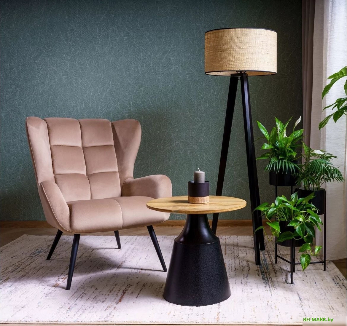 Интерьерное кресло Signal Louis Velvet 28 (бежевый/черный) - фото2