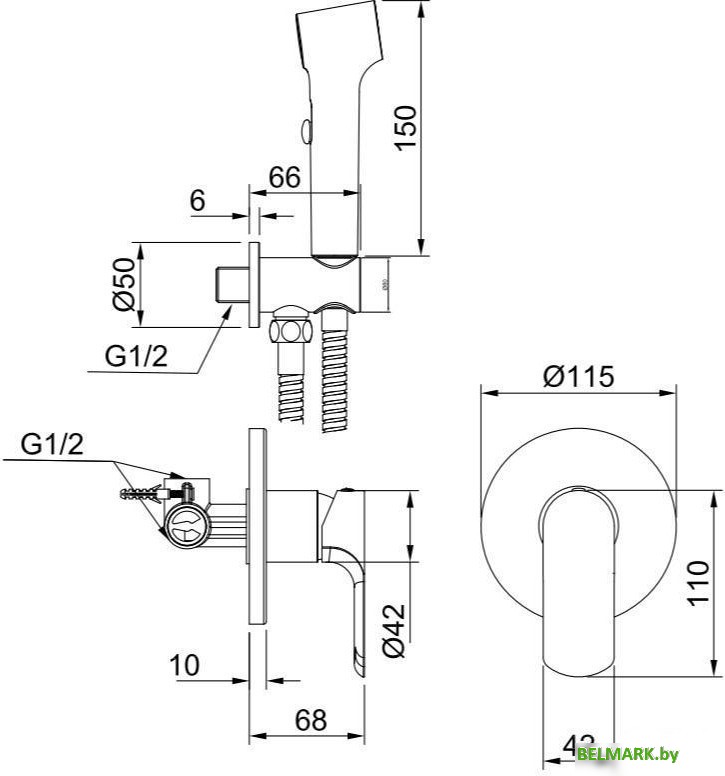 Гигиенический душ Raglo R03.53.06 - фото2