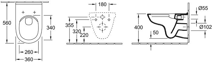 Унитаз Villeroy & Boch O.novo 5660HRR1 Ceramic Plus - фото2