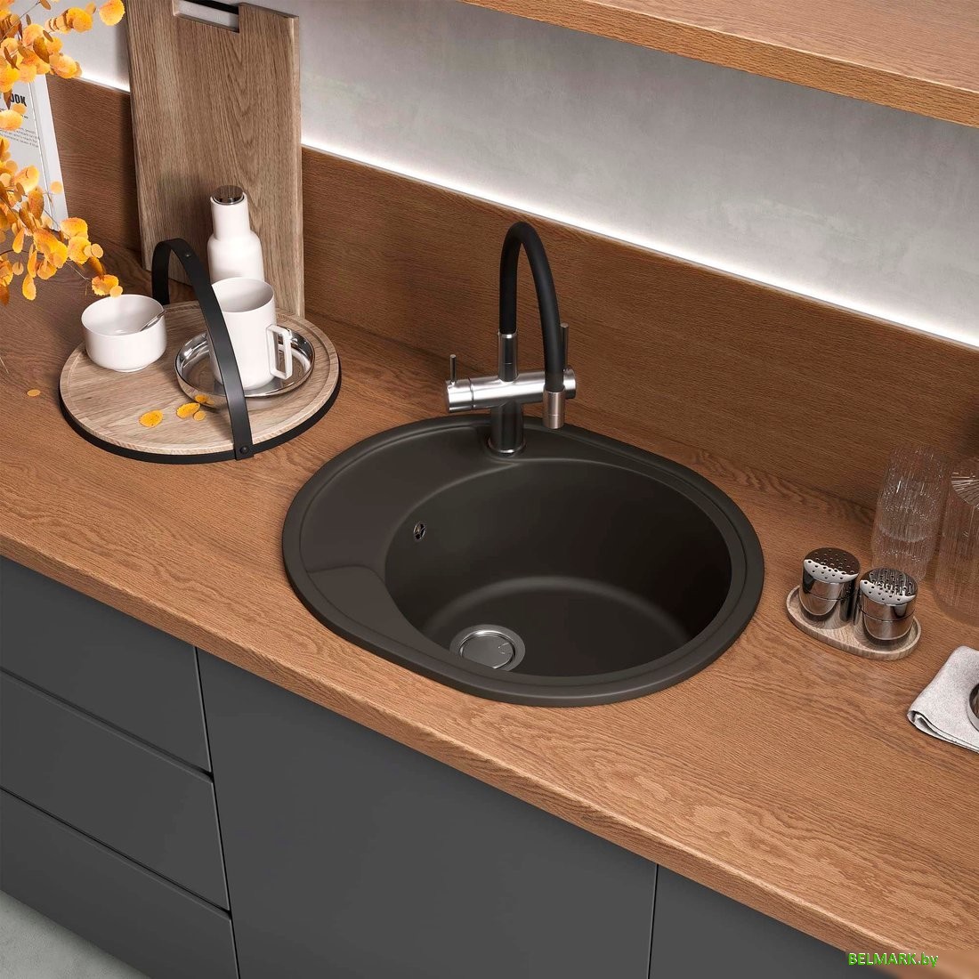 Кухонная мойка Reflexion Allonge RF0658BL - фото