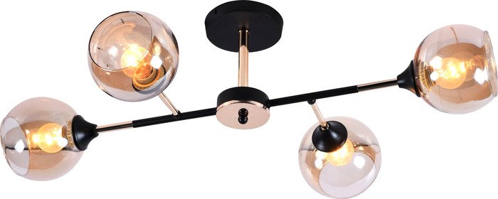 Припотолочная люстра Mirastyle MH-10160/4 BK+FGD - фото