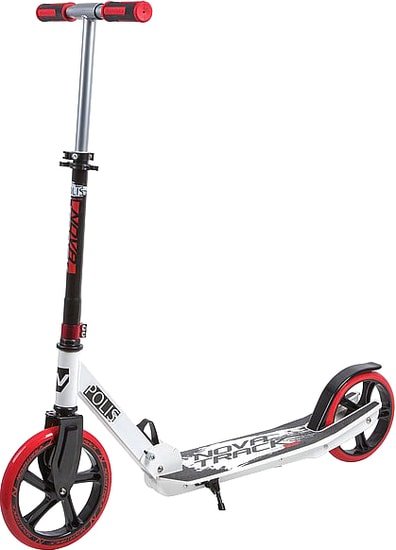 Двухколесный подростковый самокат Novatrack Polis 230P.POLIS.RD9 (белый/красный) - фото