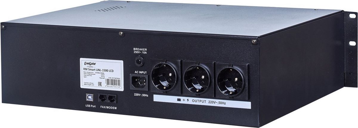 Источник бесперебойного питания ExeGate Power RM UNL-1500 LCD - фото2