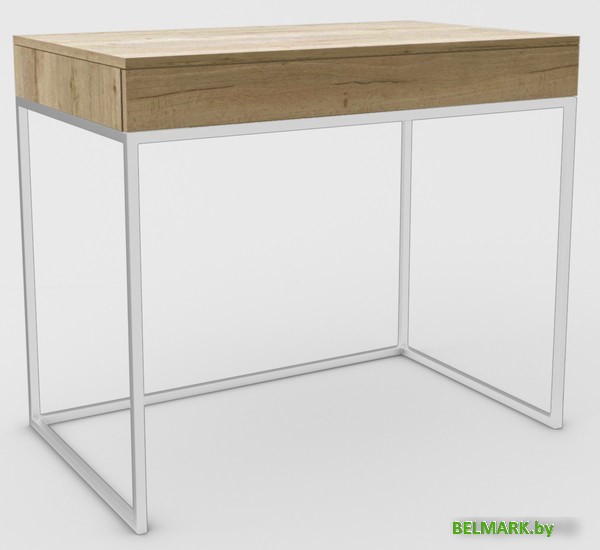 Туалетный столик без зеркала Hype Mebel Авелин 90x40 (белый/дуб галифакс натуральный) - фото