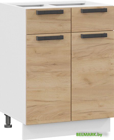 Шкаф напольный Трия Детройт 1Н6Я1 (белый/дуб крафт золотой) - фото
