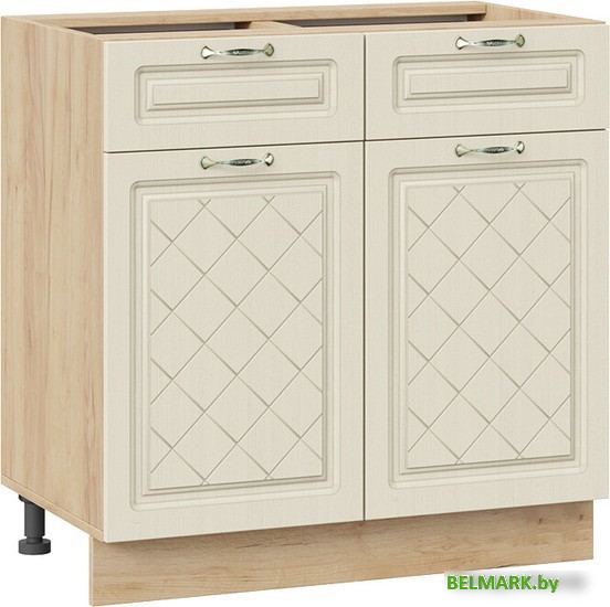 Шкаф напольный Трия Бьянка 1Н8Я1 (дуб крафт золотой/дуб ваниль) - фото