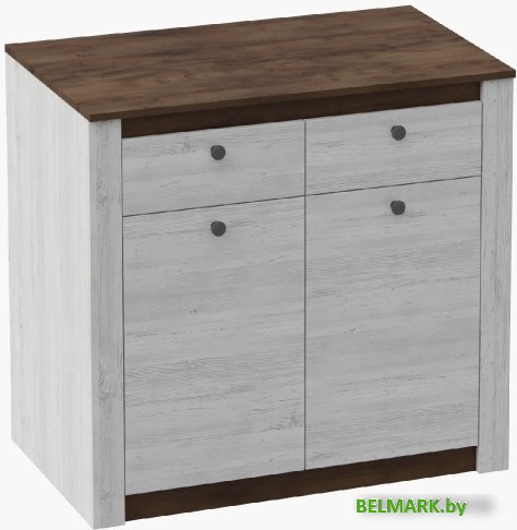 Тумба Мебельград Даллас с 2 ящ и 2 дв дуб (винтерберг-таксония) - фото