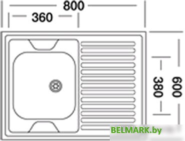 Кухонная мойка Kromevye N 220 (чаша слева) - фото2
