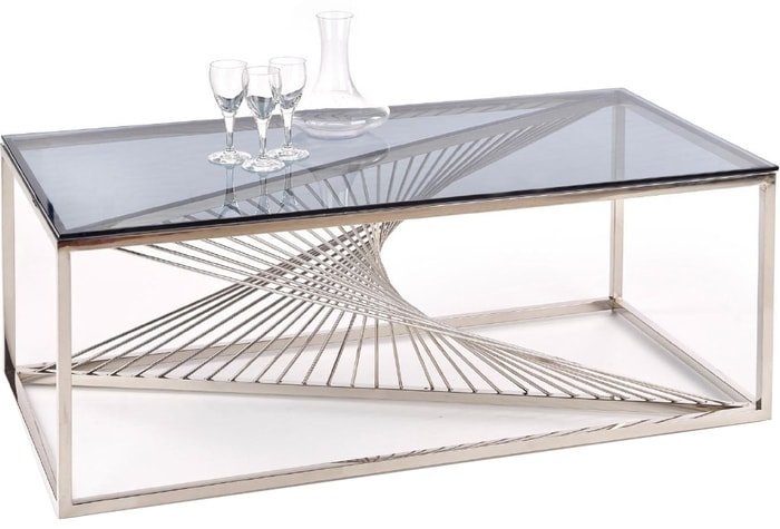 Журнальный столик Halmar Infinity 120x60 (прозрачный/серебристый) - фото