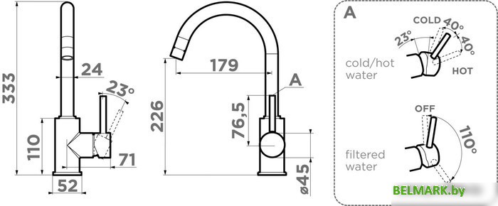 Смеситель Omoikiri Shinagawa 2 Plus-C (хром) - фото2