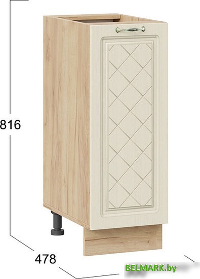 Шкаф напольный Трия Бьянка 1Н3 (дуб крафт золотой/дуб ваниль) - фото2