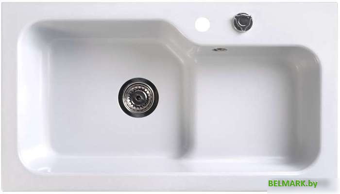 Кухонная мойка Belux SG-REC-HALF-8045-01 (белый кварц) - фото