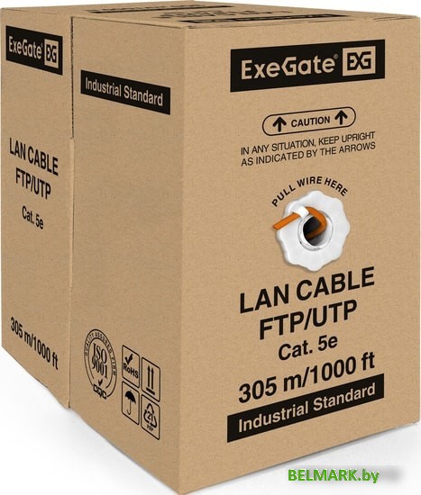 Кабель ExeGate FUTP4-C5e-CU-S24-IN-LSZH-OR-305 FTP - фото2