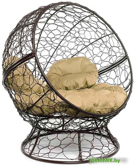 Кресло M-Group Апельсин 11520201 (коричневый ротанг/бежевая подушка) - фото